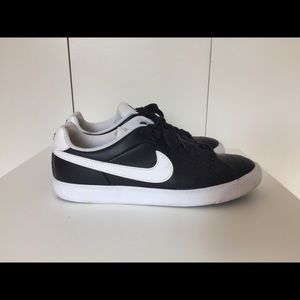 Nike Court Tour Black and White Leather Sneakers